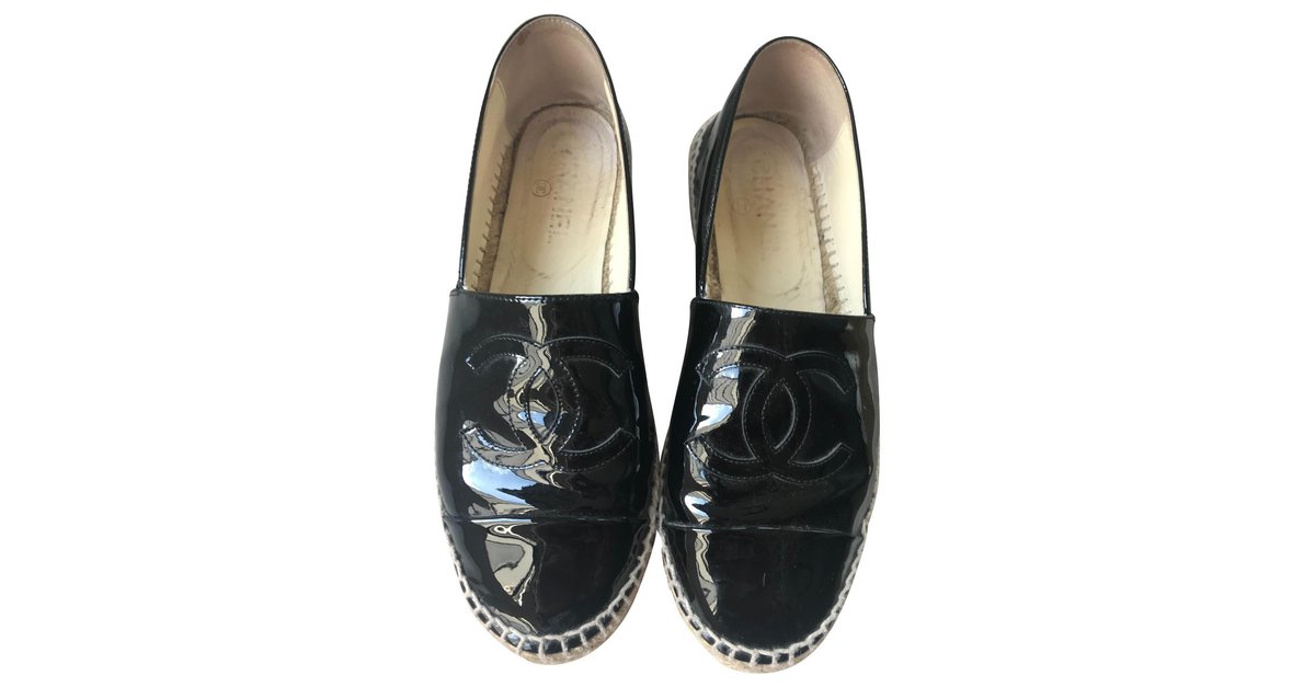 Chanel espadrilles Black Patent leather ref.122653 - Joli Closet