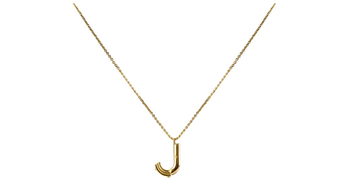 Louis Vuitton LV & Me Letter A Gold Tone Pendant Necklace Louis Vuitton