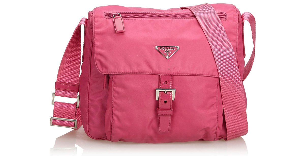 Prada Pink Nylon Crossbody Bag Cloth ref.123084 - Joli Closet