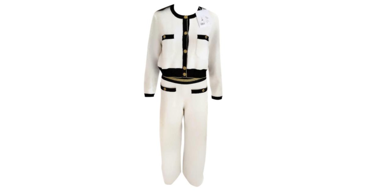 CHANEL Cruise 2 Piece Jacket & Pants Set White Cotton ref.123228