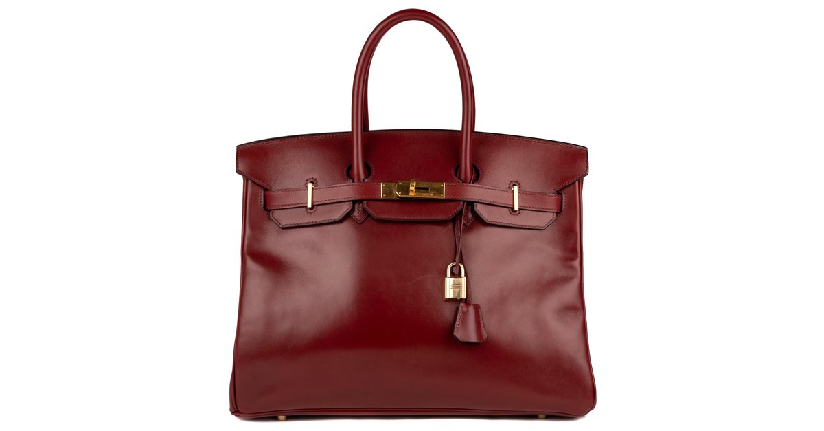 Hermès HERMES Handbags Birkin 35 Red Leather ref.1037589 - Joli Closet