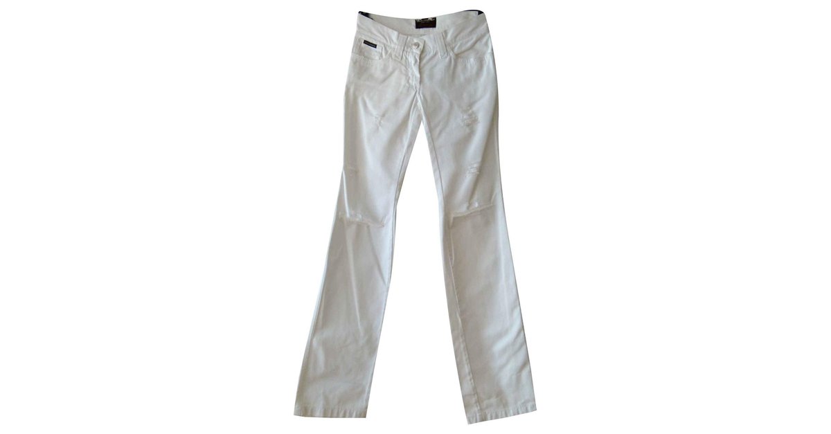 Dolce Gabbana DOLCE GABBANA White denim Jeans Cotton ref.123932 Joli Closet