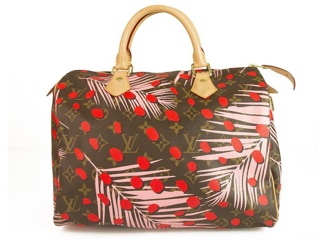 Keepall Louis Vuitton Édition limitée, toile, motifs de jungle