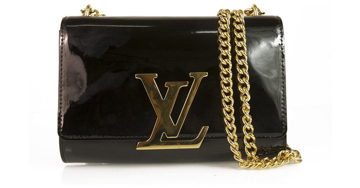 Louis Vuitton Black Leather Chain Louise MM Clutch Louis Vuitton | The  Luxury Closet