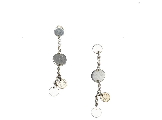 Hermès Hermes Silver Two Tone Confettis Earrings Silvery Golden