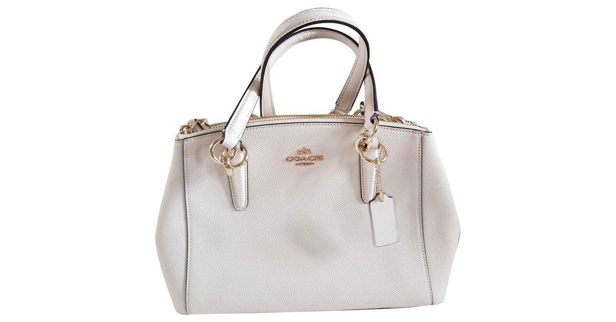 Coach handbag or shoulder strap White Eggshell Leather  - Joli  Closet