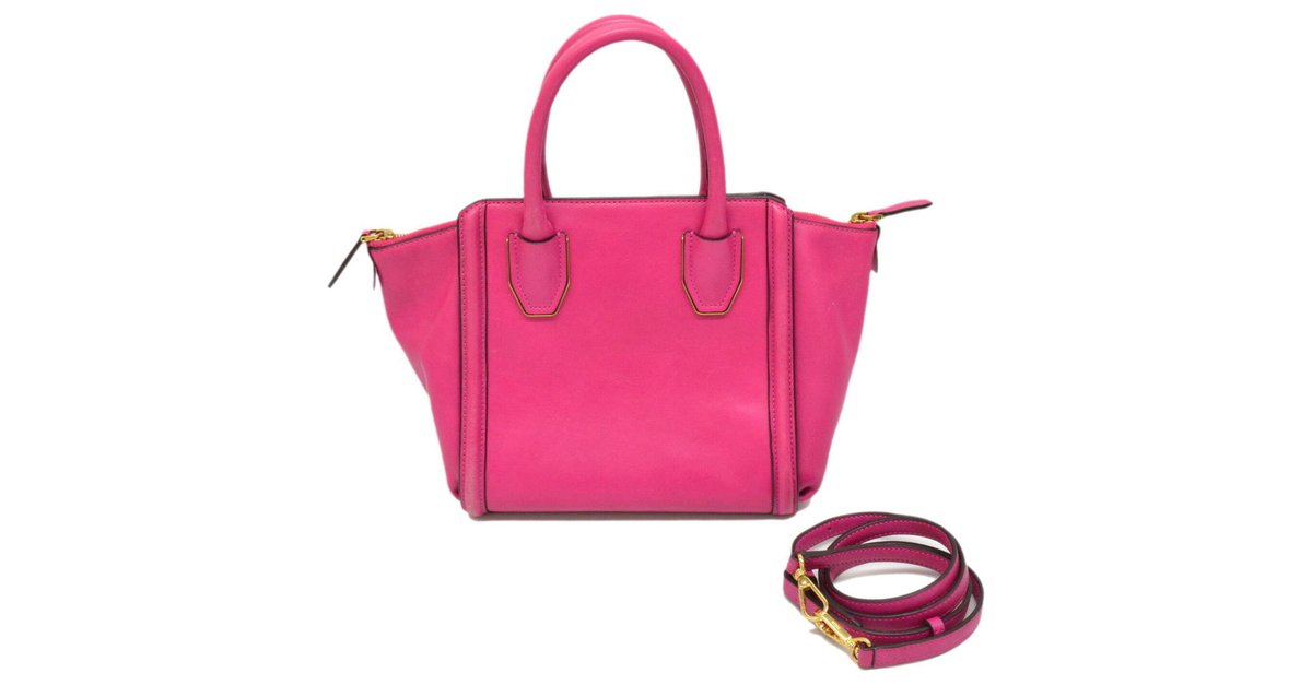 pink mcm shoulder bolsa