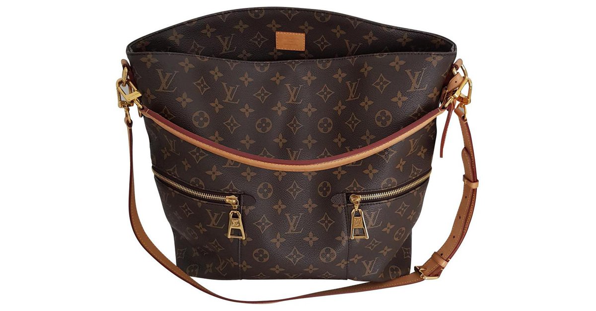 Louis Vuitton Monogram Canvas Melie Tote Shoulder Bag Brown Cloth