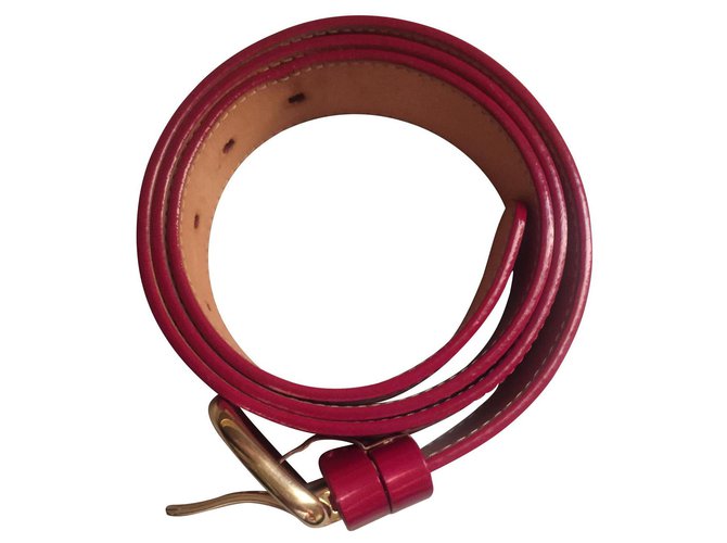 Louis Vuitton Ceinture cuir vernis rouge ref.131577 - Joli Closet