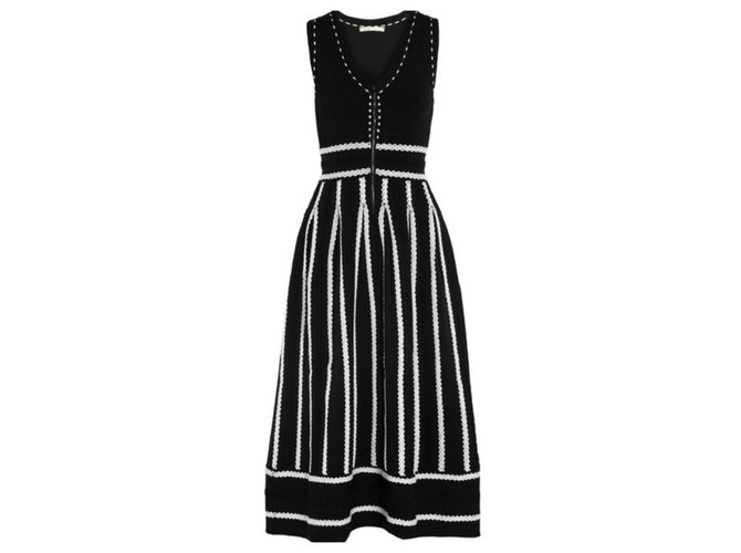 Robe longue maje Viscose Noir Blanc ref.132311 - Joli Closet
