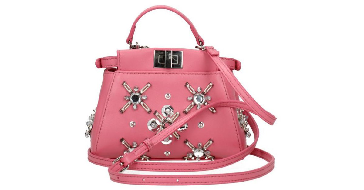 Fendi mini peekaboo Pink Leather ref.132372 - Joli Closet