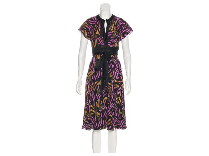 Diane Von Furstenberg DvF Svetlana silk wrap dress Black Multiple colors  ref.132726 - Joli Closet