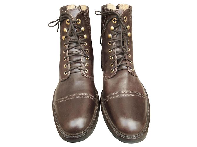 Dolce & Gabbana Cap-toe leather boot DOLCE&GABBANA Size: 6 Cap toe lace-up leather boots Navy  main image 2