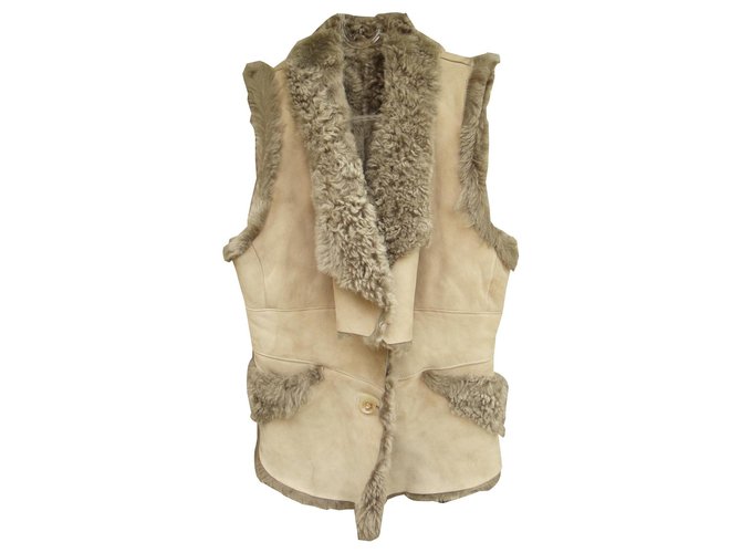 gilet VentCouvert en peau lainée (agneau de Toscane) Cuir d'agneau
