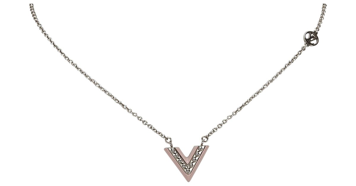 Louis Vuitton LV Sunrise Necklace Silver in Silver Metal/Lacquer