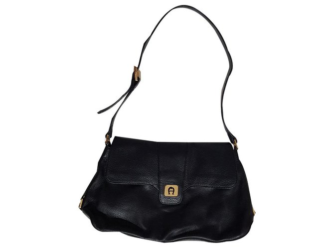 Aigner Handbags Black Leather Joli Closet
