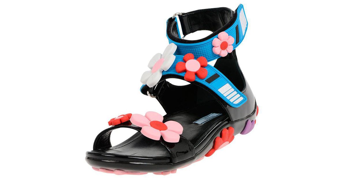 PRADA SANDALS FLOWER NEW SHOES Multiple colors Rubber