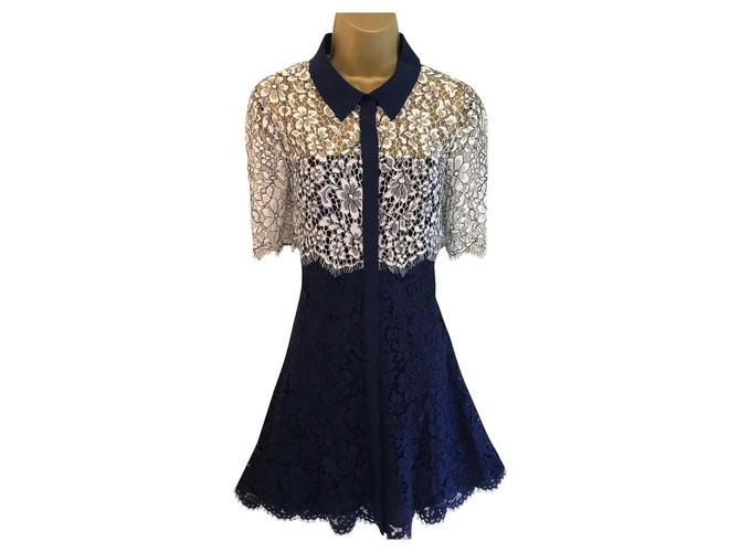 whistles navy lace dress