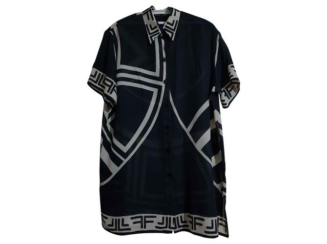 Louis Féraud Tops Black Beige Polyester Joli Closet