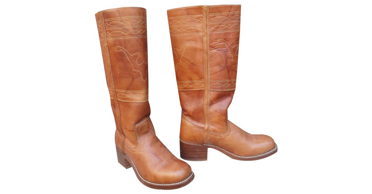 Quagga Een nacht Gooi Frye boots Campus Stitching Horse model Brown Leather ref.136018 - Joli  Closet