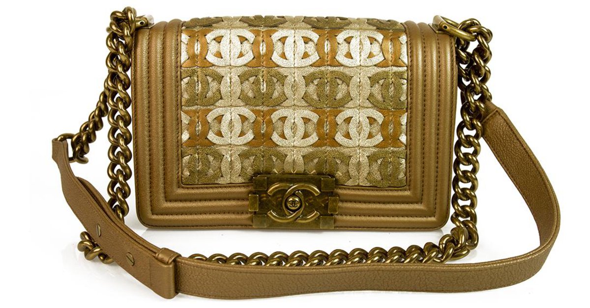 CHANEL Limited Edition Gold CC Cut-Out Boy Bag 2014-2015 - Chelsea