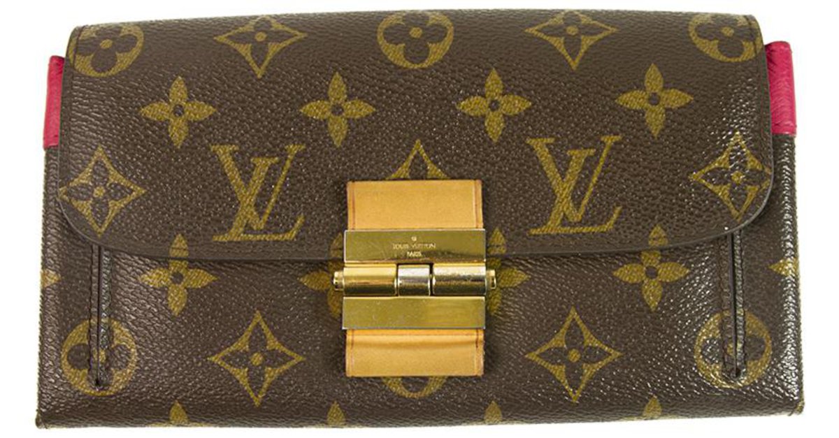 Louis Vuitton LV Monogram Canvas & Fuchsia Leather Women's Long
