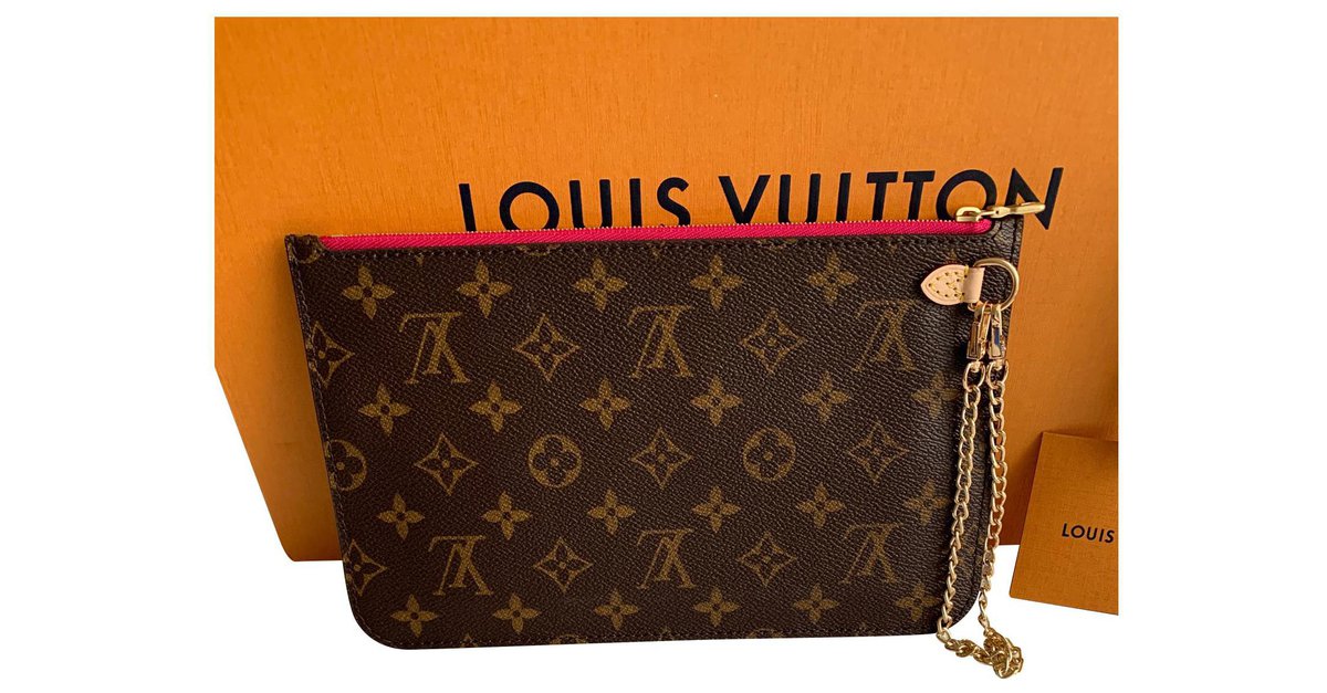 Louis Vuitton Neverfull pochette Brown Cloth ref.948802 - Joli Closet