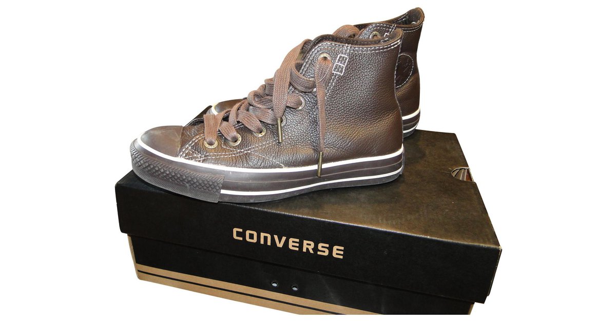 Converse en shop cuir marron