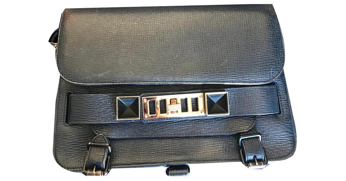 Proenza Schouler PS11 Dark blue Leather ref.139424 Joli Closet