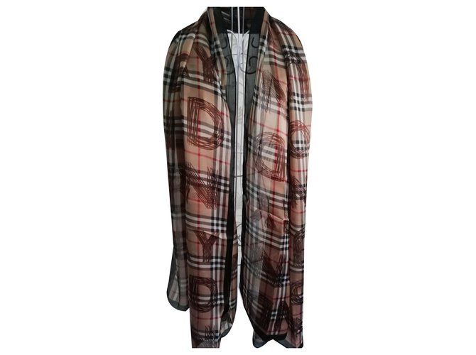 Foulard Carré En Soie Guy Dormeuil – Beige Et Marron – Vintage Femme – FO204