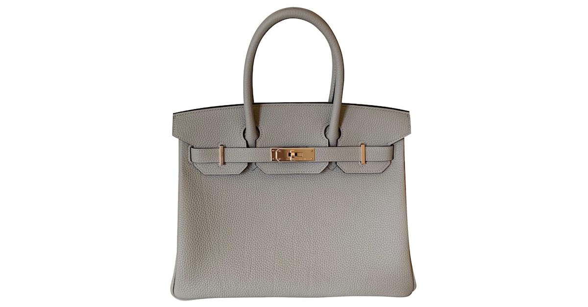 Birkin Hermès Hermes Gris Tourterelle Togo 30CM Rose Gold Hardware Grey  Leather ref.140554 - Joli Closet