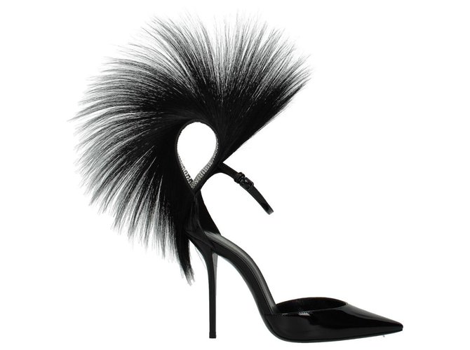 Saint Laurent shoes new Black Leather Joli Closet