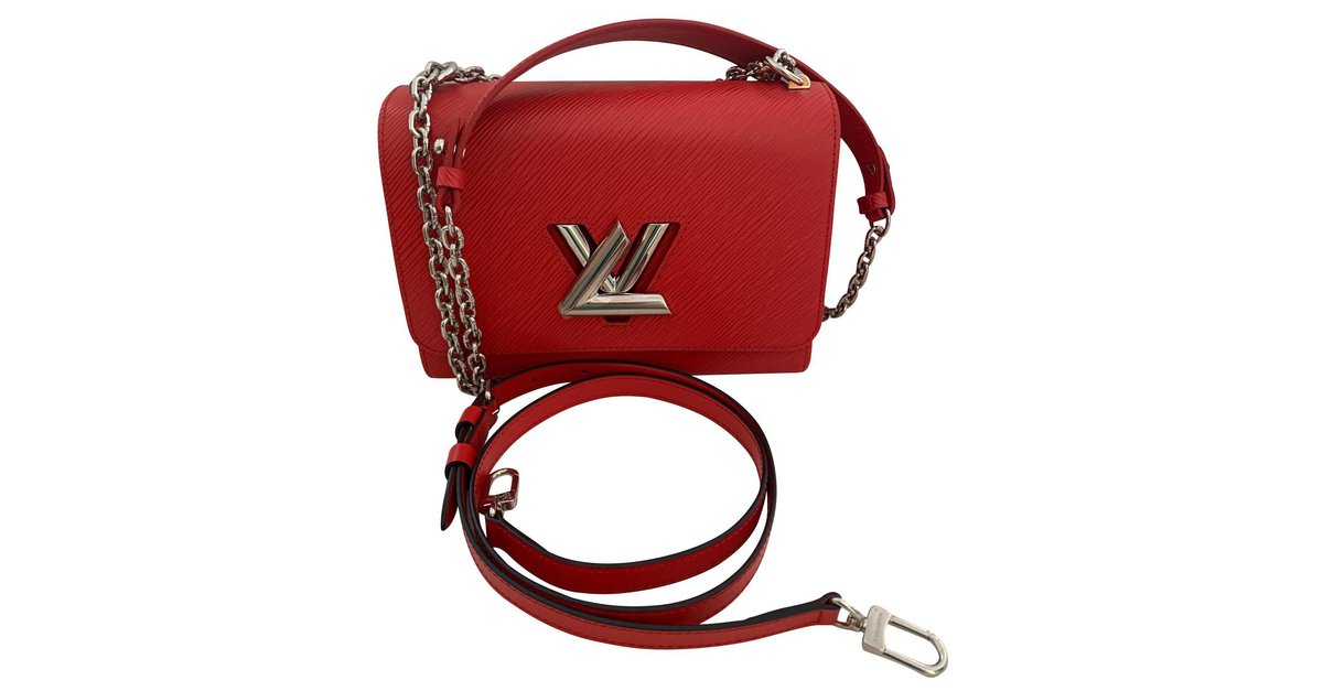 Louis Vuitton Red Twist MM Leather ref.142517 - Joli Closet