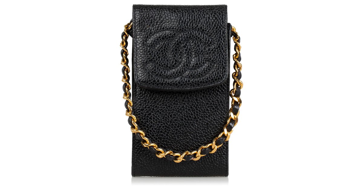 Chanel micro pouch (cigarette case) black caviar - www