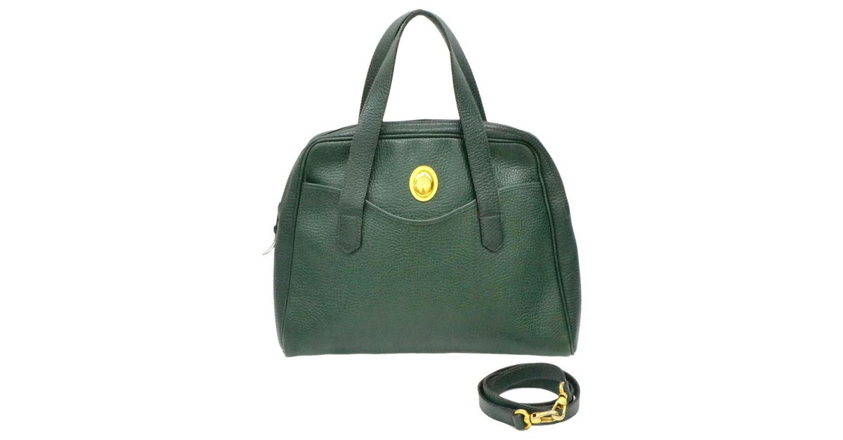 Jean Louis Scherrer Handbags Olive green Leather ref.183776 - Joli