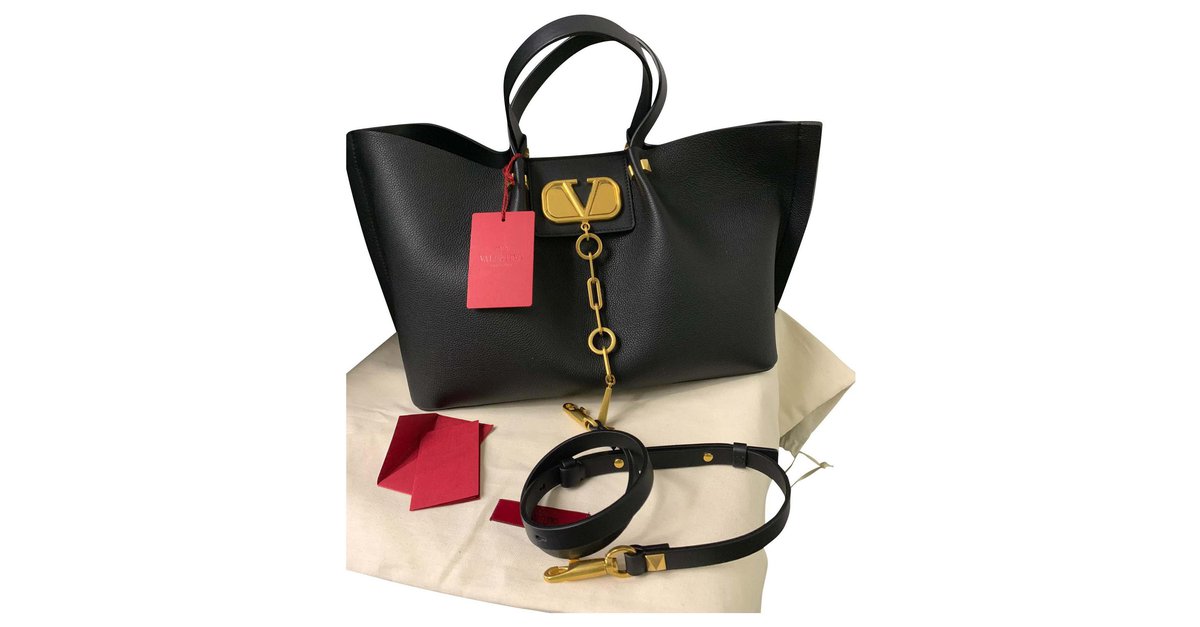 Valentino VLogo Escape Shopper Tote Leather with Inlay Medium