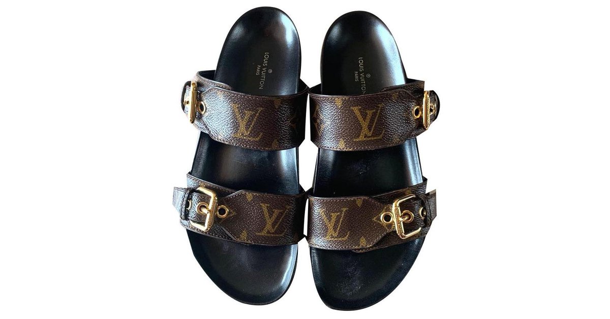 Louis Vuitton 2019 New Wave Bom Dia Slides - Black Sandals, Shoes