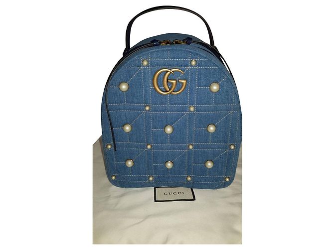 Gucci GG Marmont Turquoise Denim ref.145436 - Joli Closet display picture 1