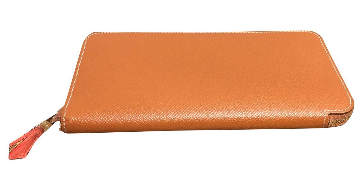 Hermes Brique Epsom Leather Silk'in Long Wallet