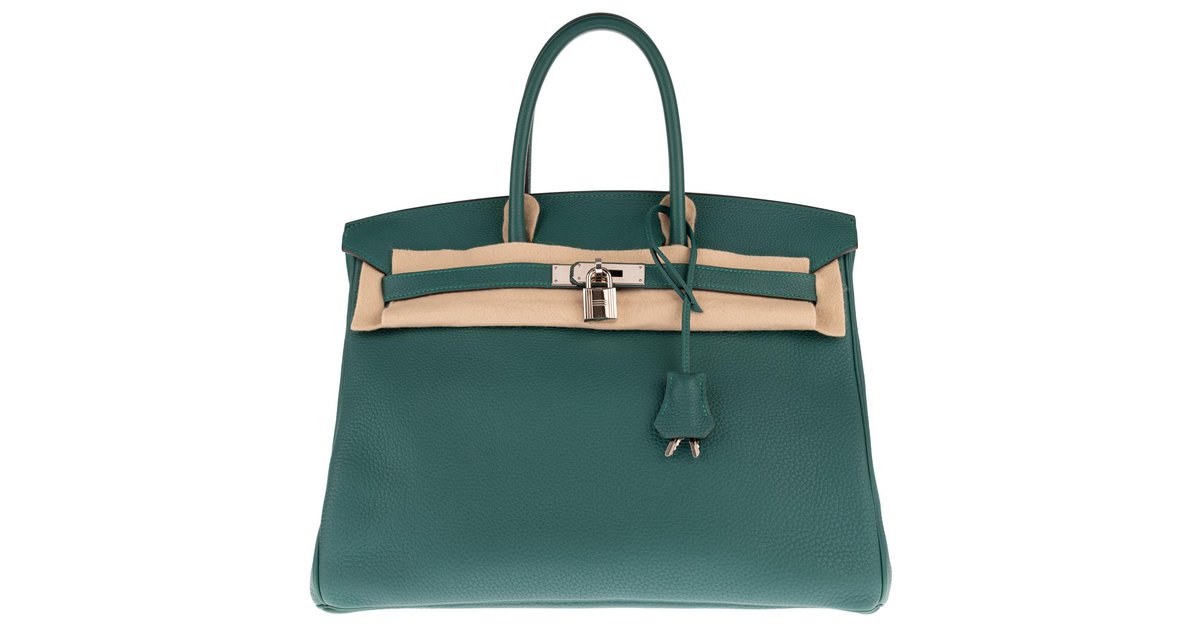 Hermès - Authenticated Birkin 30 Handbag - Leather Green Plain for Women, Never Worn