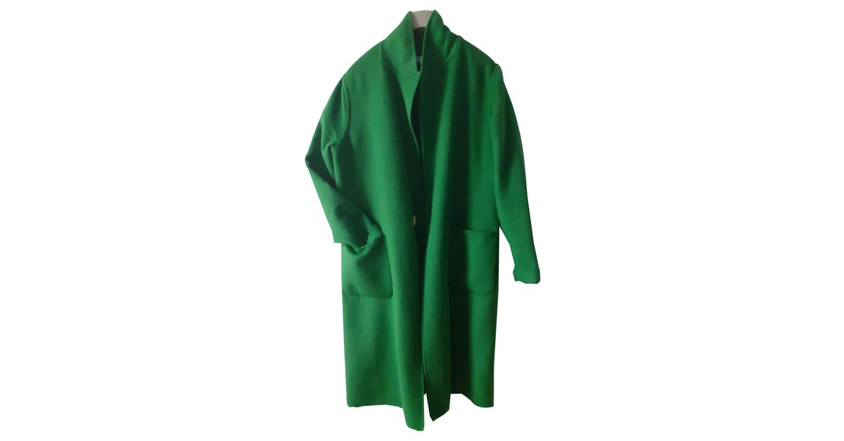 zara green wool coat