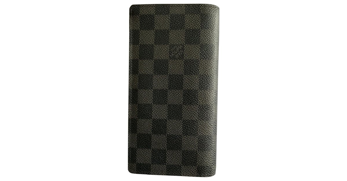 Louis Vuitton LONG PORTFOLIO Black Dark grey Cloth ref.147258