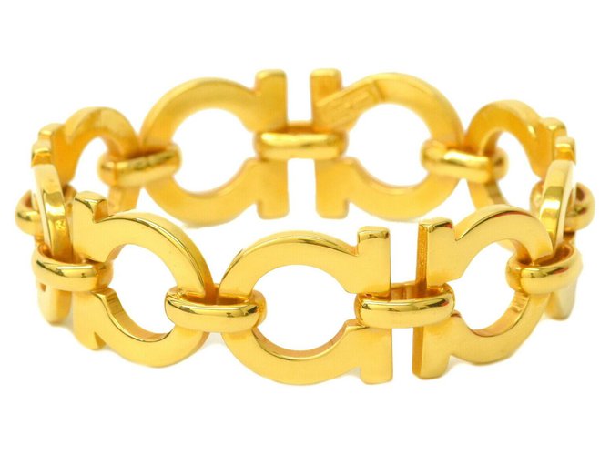 Salvatore Ferragamo Gancini Bracelet Golden Gold-plated ref