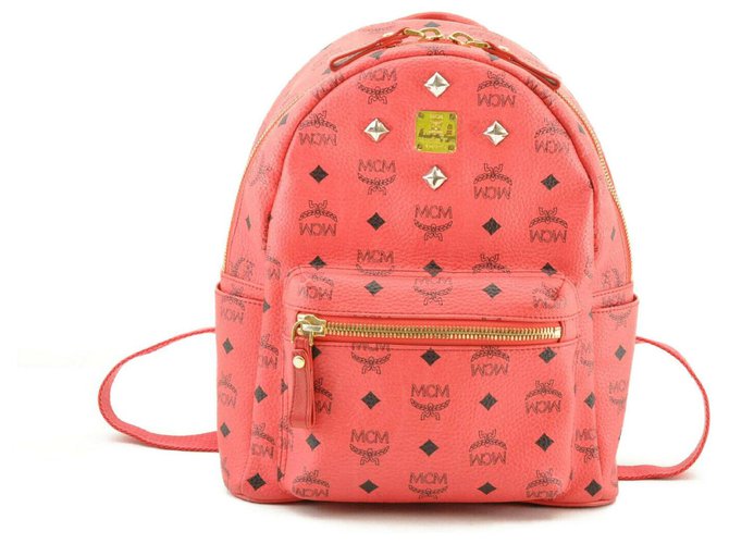 Sac à dos en cuir stark MCM Rouge en Cuir - 49952317