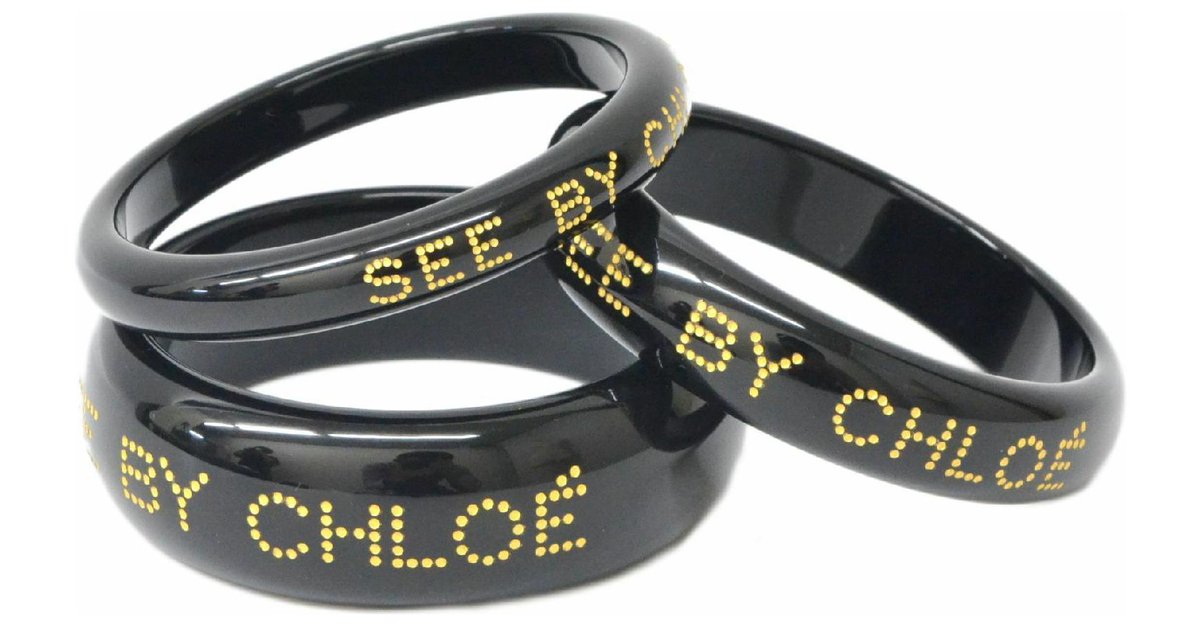 Chloé See 3 sets bracelets Golden Plastic ref.148262