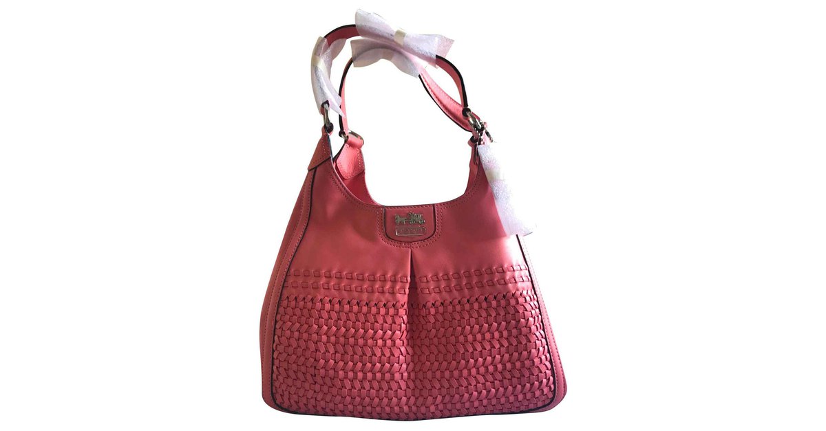 Coach woven sale leather bag