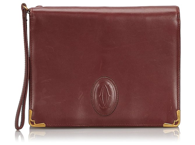 Céline Pochettes CELINE Cuir Rouge ref.1042823 - Joli Closet