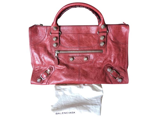 Balenciaga GIANT WORK Dark red Leather Joli Closet