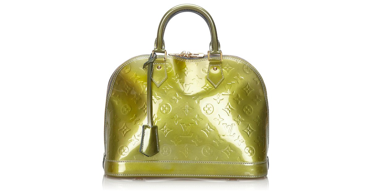 Louis Vuitton Alma Monogram Vernis PM Framboise in Patent Leather with  Gold-tone - GB