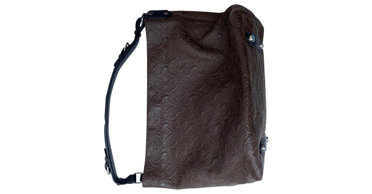 Louis Vuitton Antheia Hobo handbag Dark brown Lambskin ref.150665